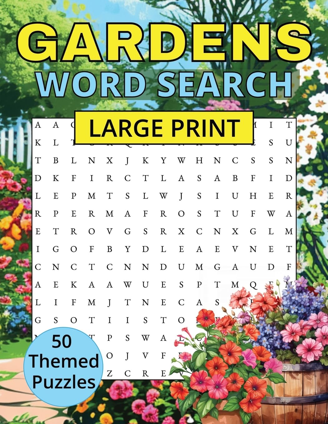 Gardens Word Search: 50 puzzles | Large Print