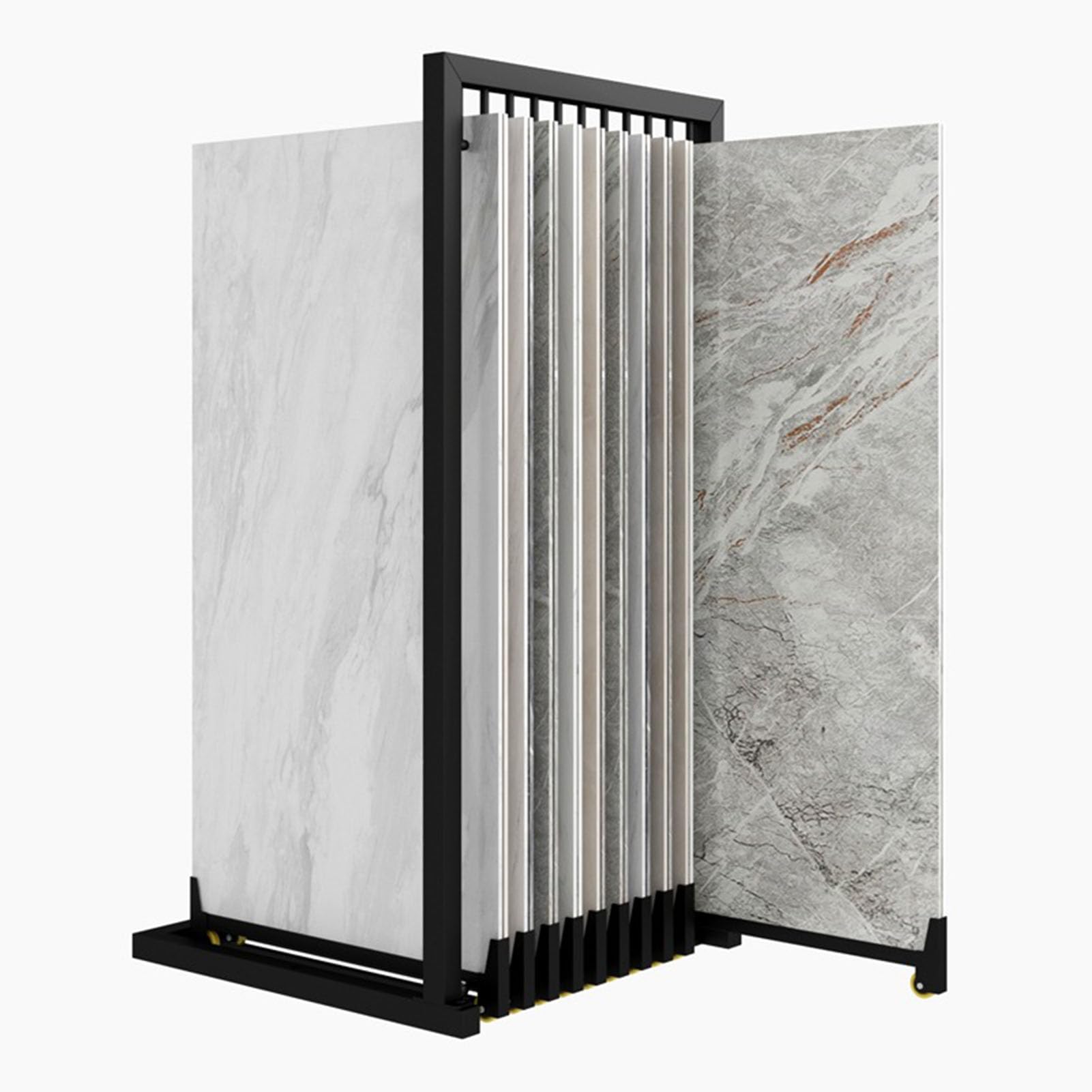 YNBSHGAA Ceramic Tile Display Stand, Freestanding Wooden Floor Sample Holder for Showrooms, Exhibitions, Retail Racks,8-size_name-L77.5*W88*H99cm