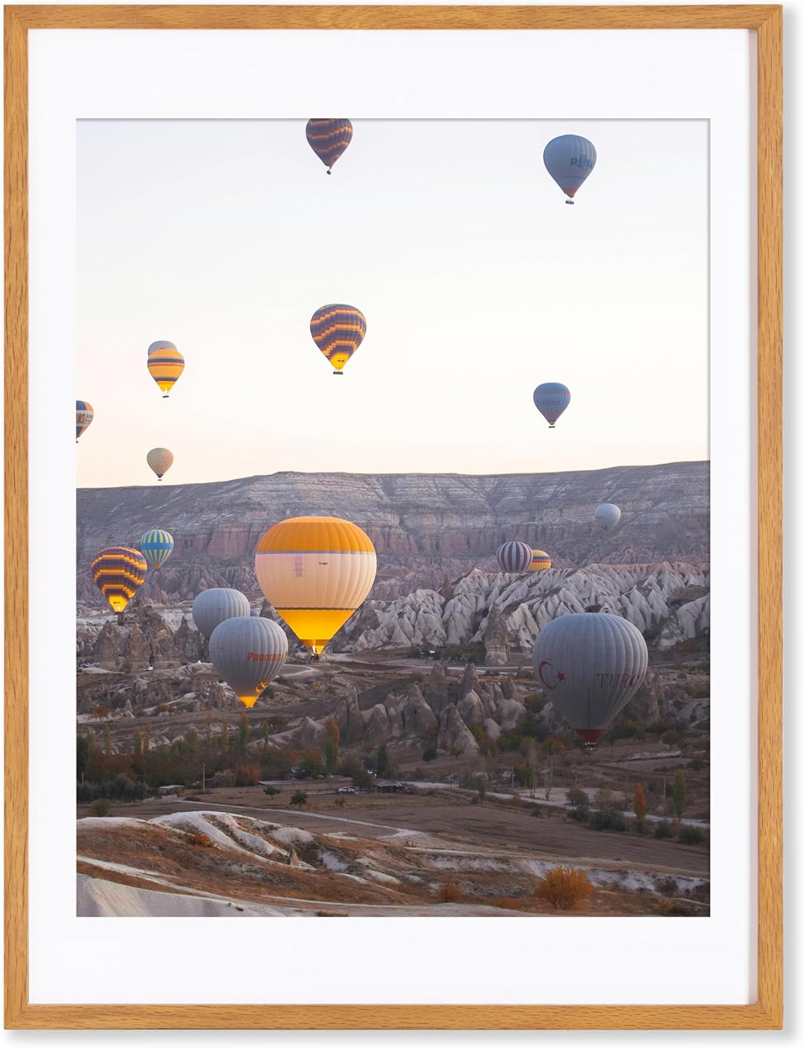 Marsmiles 18x24 Wooden Picture Frame, USA-Sourced Natural Oak Solid Wood Photo Frame with Real Glass for Display Pictures 16x20 with Mat or 18x24 without Mat, Teak, 1 Pack