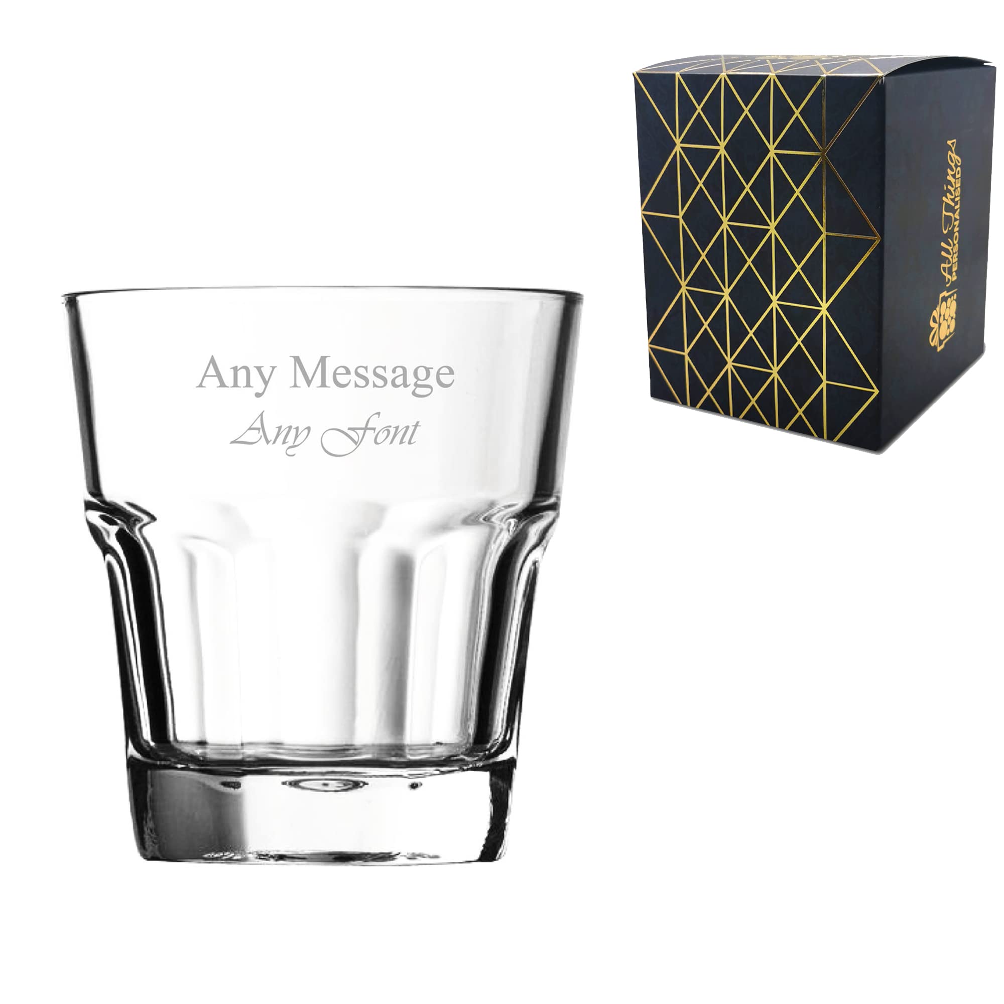 Vaso personalizado grabado estilo americano de 258 ml, vidrio Casablanca, cualquier mensaje, para cualquier ocasión como cumpleaños, bodas, Navidad, Pascua, graduación, grabado en el Reino Unido
