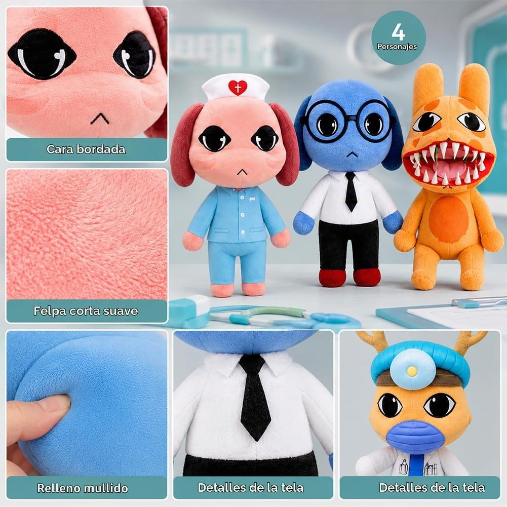 Animal Hospital - Juguete de peluche inspirado en el juego de 9,8 pulgadas (6 unidades)