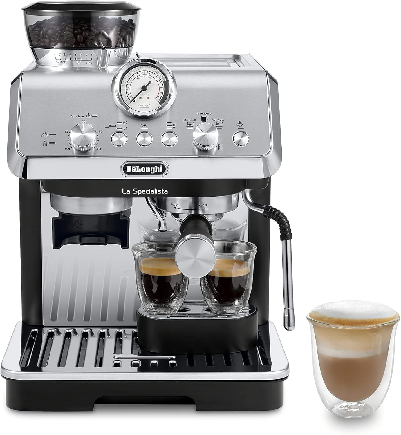 De'Longhi La Specialista Arte Espresso Machine, Stainless Steel/Black, EC9155MB (Renewed) - Image 1 of 9
