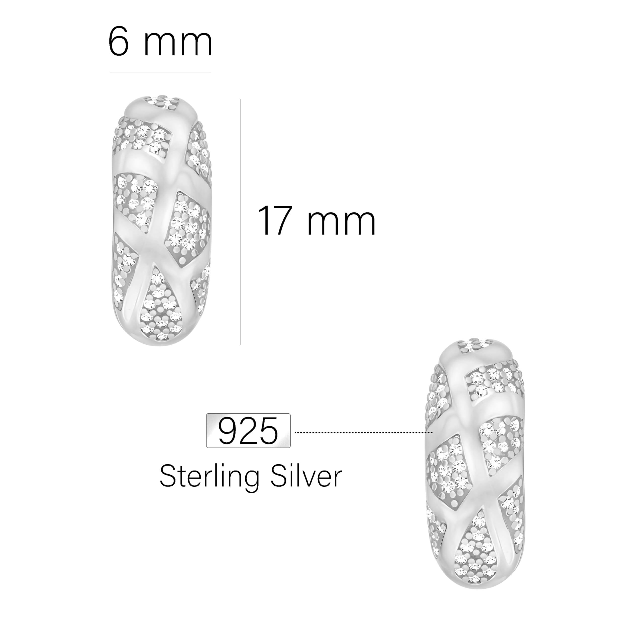 SOFIA MILANI - Damen Ohrringe 925 Silber - mit Zirkonia Steinen - Zirkonia Ohrstecker