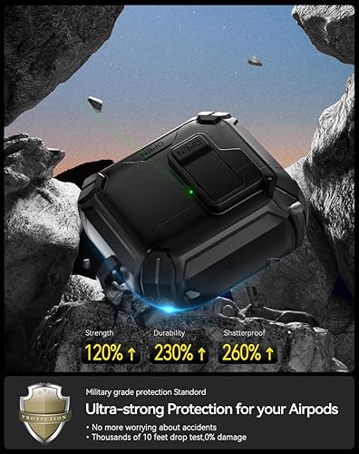 Miniatura 4 de Funda compatible con AirPods de 4ª generación, compatible con MagSafe, bloqueo automático magnético con soporte para teléfono y kit de limpieza para