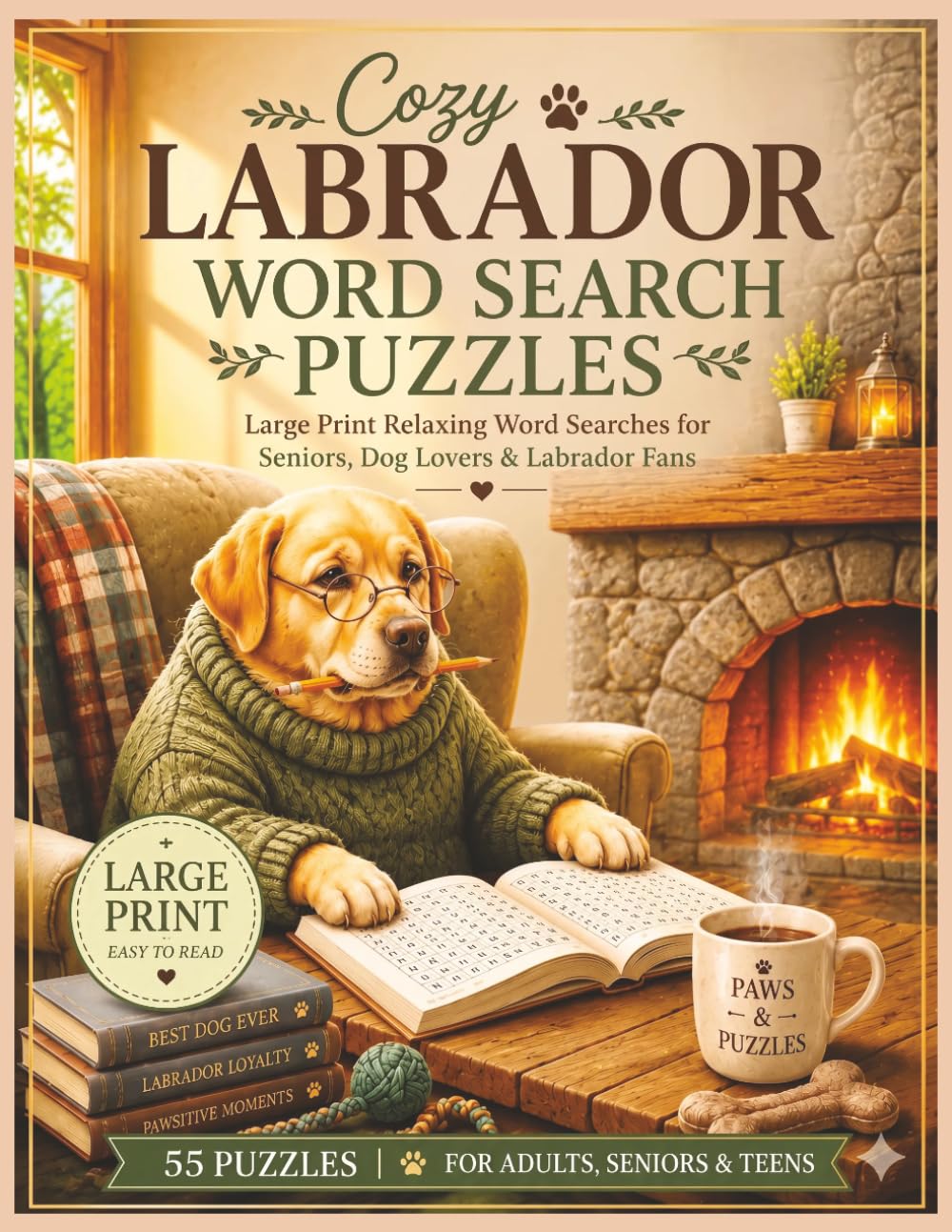 Cozy Labrador Word Search Puzzles: Large Print Relaxing Word Searches for Seniors, Dog Lovers & Labrador Fans (Vita Bloom Puzzle Collection)