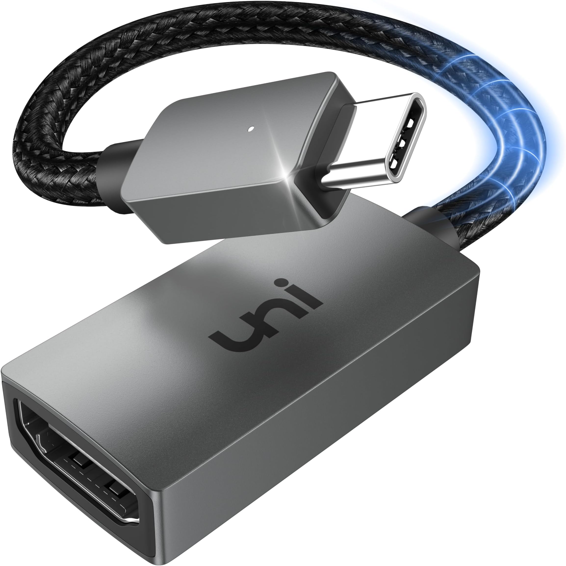 uni USBC auf HDMI Adapter 4K aus Aluminium, Thunderbolt 3 auf HDMI kompakter HDMI Adapter für