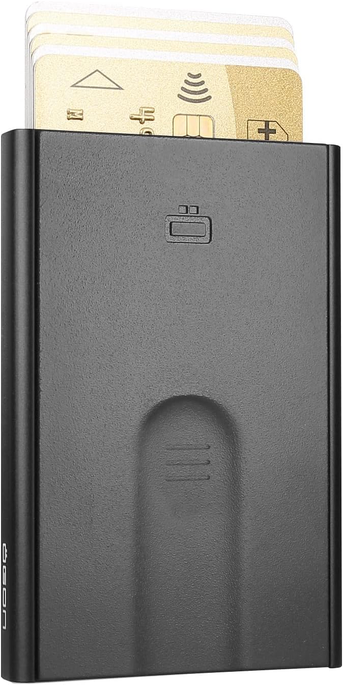 OGON Aluminum automatic card holder Slider - RFID Blocking – The original minimalist slim wallet for men and women - Up to 6 cards