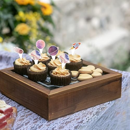 Miniatura 7 de Decoración para cupcakes, 24 unidades, decoración para tartas, espacio exterior, cohete, galaxia, universo, planetas, suministros de decoración de