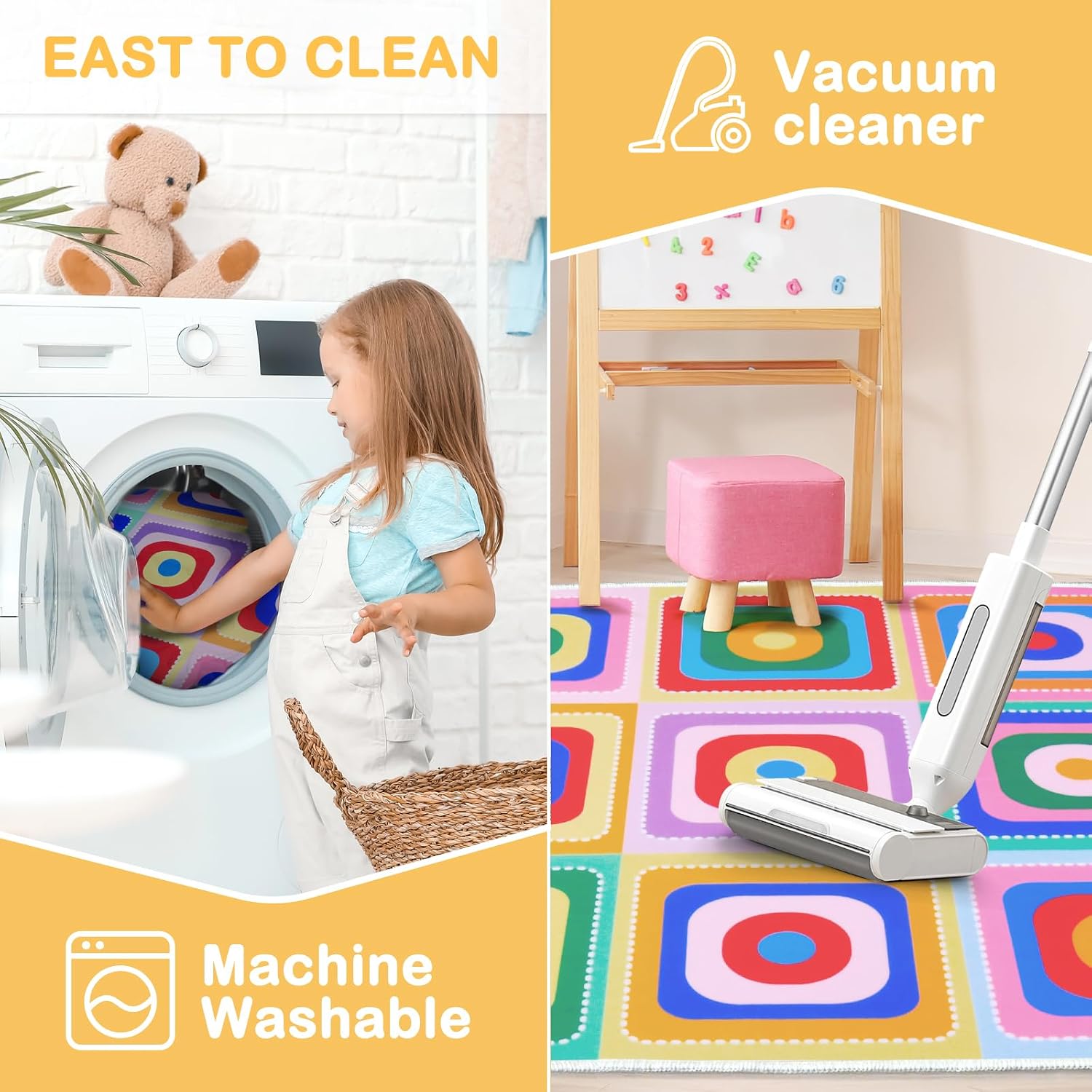 Classroom Rug 7.6x12 Ft Large Rug for Classroom Elementary, Seating Décor Play Carpet for Playing and Learning, Fit for Various Classroom Theme