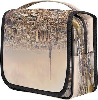 Bolsa de higiene pessoal pendurada Torre Eiffel portátil à prova d'água bolsa de higiene pessoal de viagem com gancho, organizador de maquiagem cosmética de grande capacidade com zíper para mulheres e homens, kit de acessórios de viagem xampu banheiro bolsa de higiene pessoal de Natal