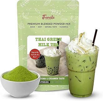 Fanale Premium Thai Green Bubble Tea Flavoring Powder for Boba Tea| Perfect for Baking, Smoothies, Desserts and Drinks | Instant Boba Bubble Tea Powder for Milk Tea - 2.2 Pounds (Pack of 20)