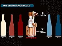 Vista 4 de BSIRI Rompecabezas de botella de vino - Desafiante soporte de botella de vino de madera 3D y juego de rompecabezas de bloqueo de vino para adultos.