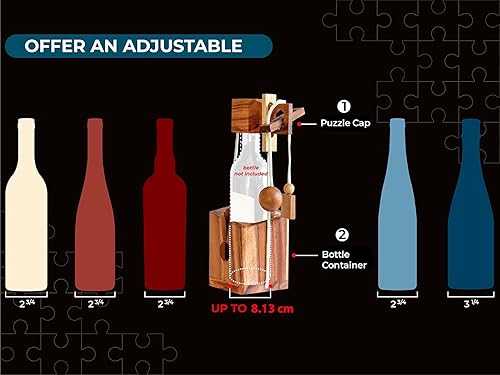 Miniatura 49 de BSIRI Think for Bottle Puzzle Challenging Brain Teaser y Holder Game Almacenamiento funcional Ideal para amantes de las botellas y regalos