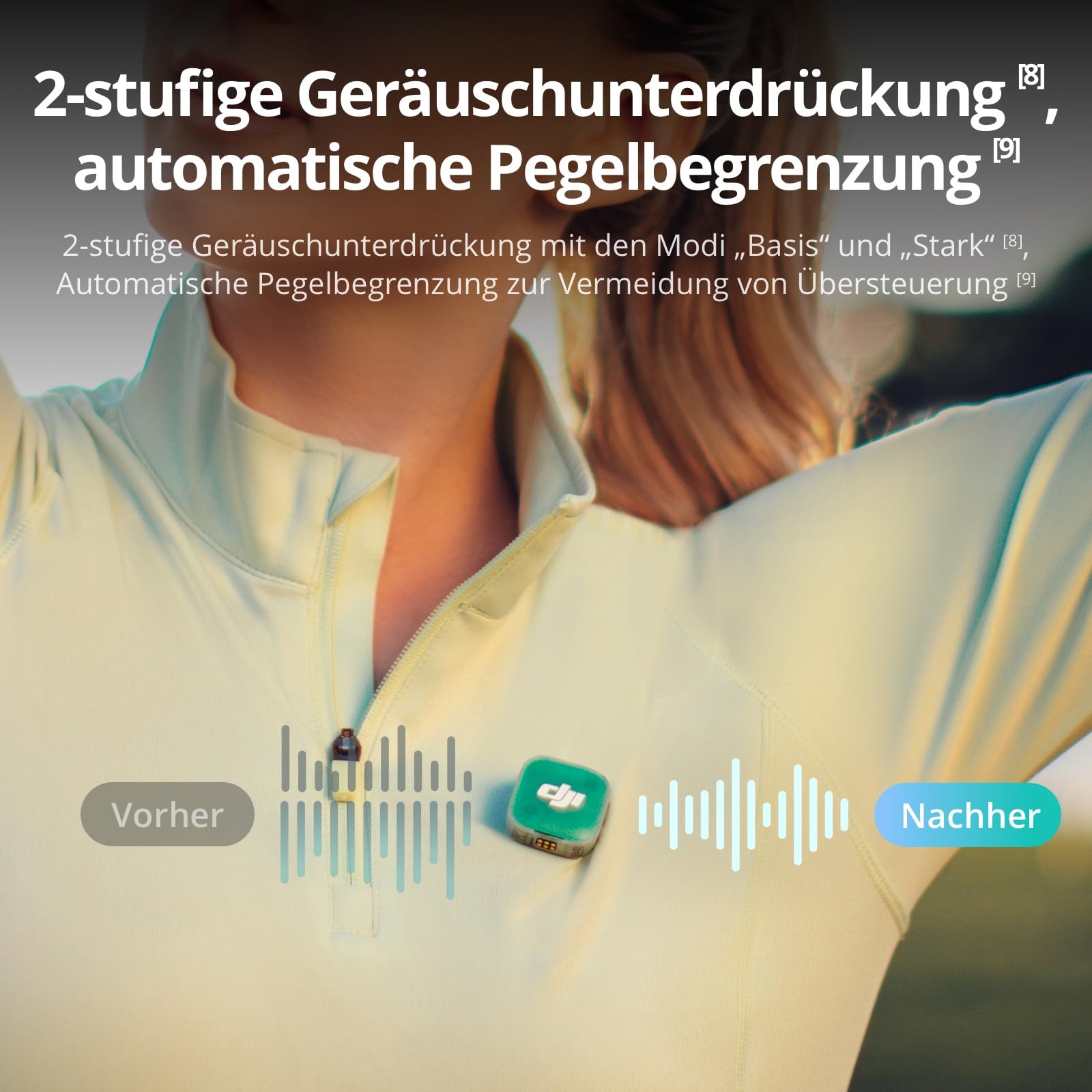 DJI Mic Mini 2 (2 TX + 1 Standard RX + Ladeschale), Lavalier-Mikrofon, Ansteckmikrofon für iPhone und Android/Kamera/Tablet/PC, Handy-Mikrofon, 48h Akkulaufzeit, Magnet-Abdeckungen in Mehreren Farben