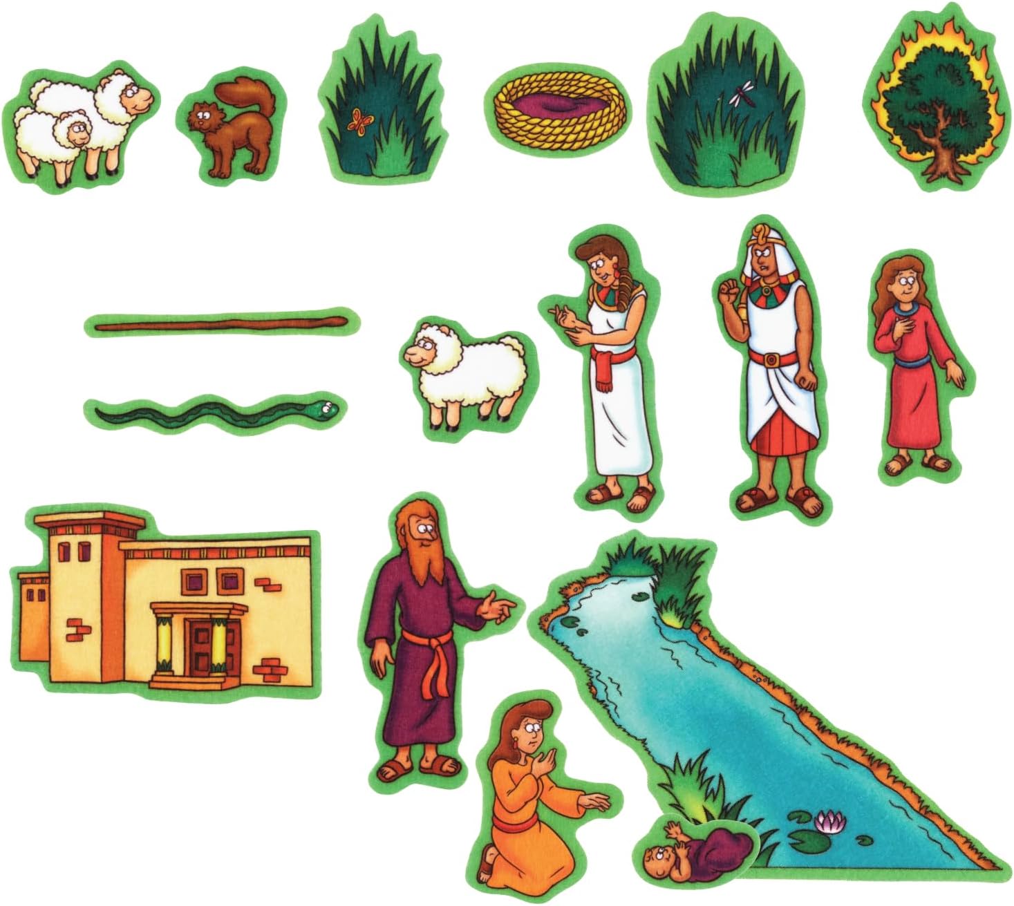 Little Folk Visuals Beginners Bible: Baby Moses Precut Felt Pieces, 17 Pieces Set