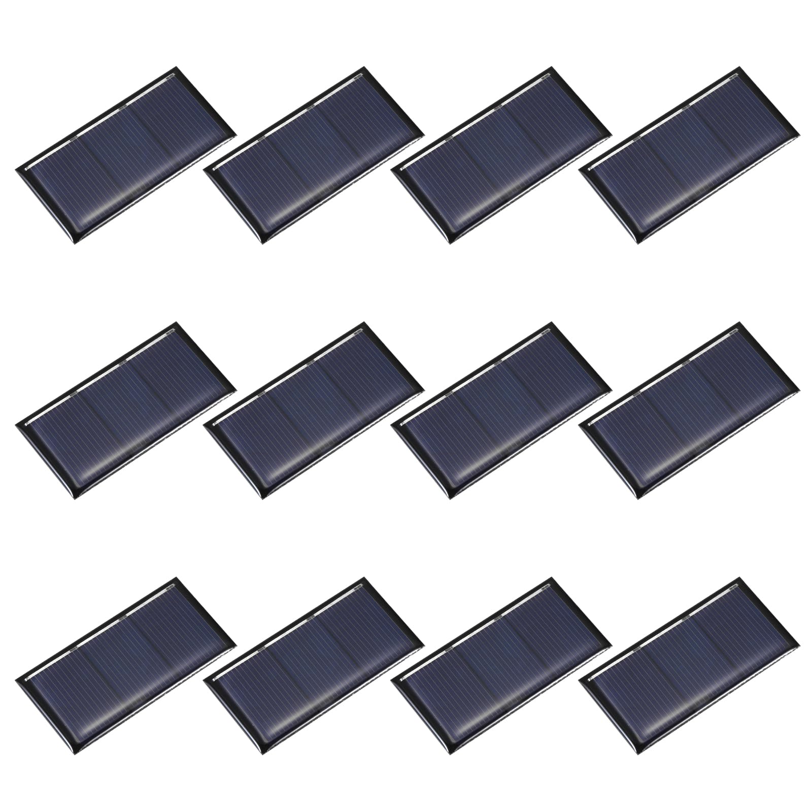 QUARKZMAN 12PCS 1.5V 0.24W 0.16A Mini Paneles Solares para Energía Solar, Pequeñas Celdas Fotovoltaicas para Cargar Materiales DIY de Juguetes Eléctricos, Kits Sistema Solar, 2.36" x 1.18"