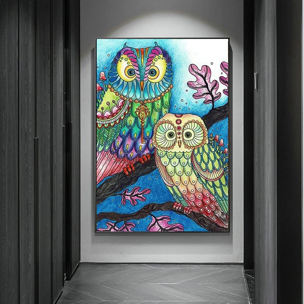 Kit Peinture Diamant 5D Oiseau : Tableau Strass Complet XL 50x120cm pour Art Mural Maison