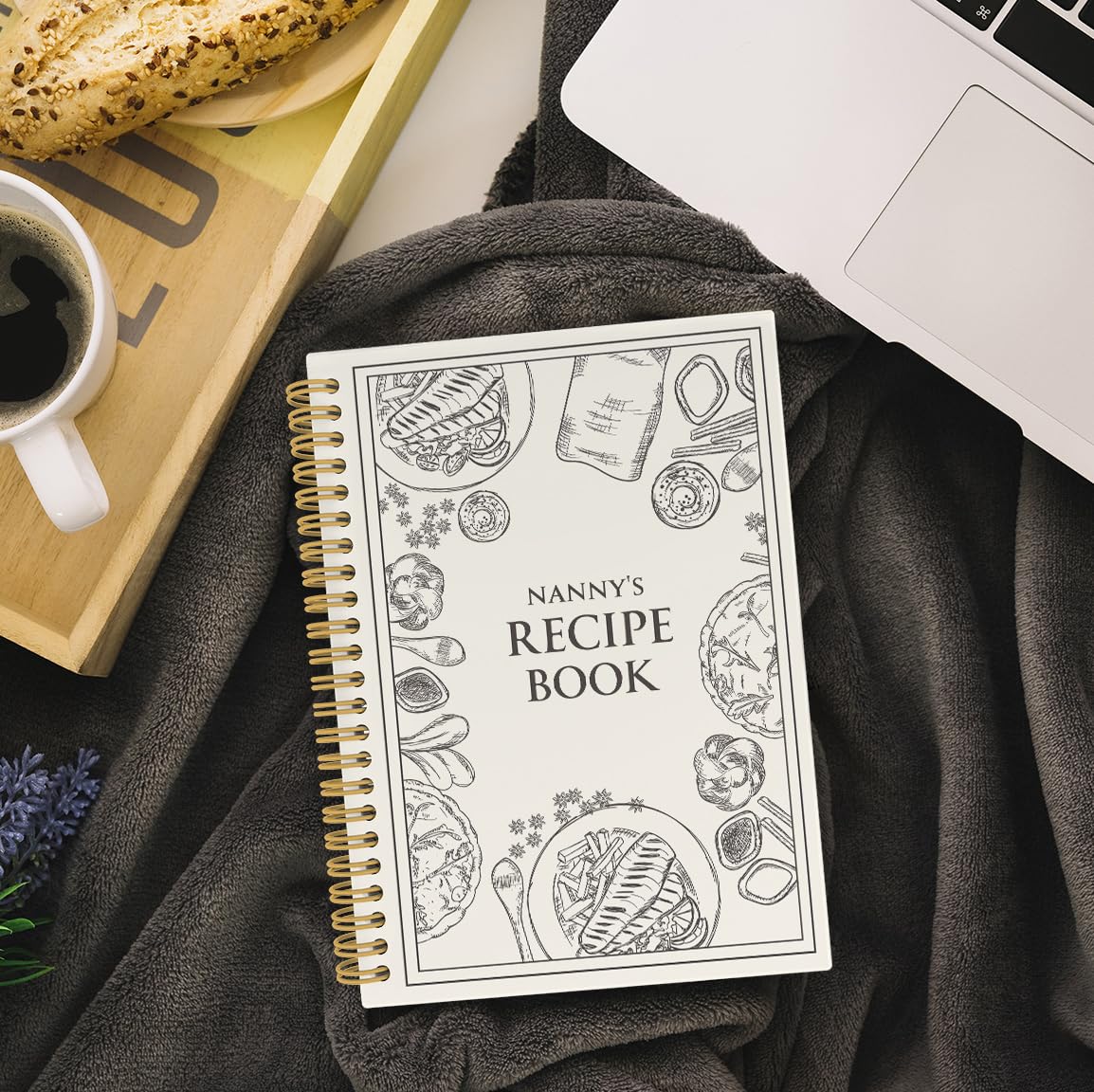 ANIANG Regalos para niñera, diario de recetas, cuaderno de recetas, libro de recetas para escribir en tus propias recetas, libro de cocina para niñera de 5.5 x 8.3 pulgadas, 164 páginas, cuaderno