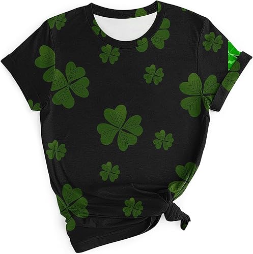 Miniatura 3 de Blczomt Womens St Patricks Day Shirt Cute Shamrock Graphic Short Sleeve Tees Shirts Plus Size Lucky Casual Gift Clothes Tops