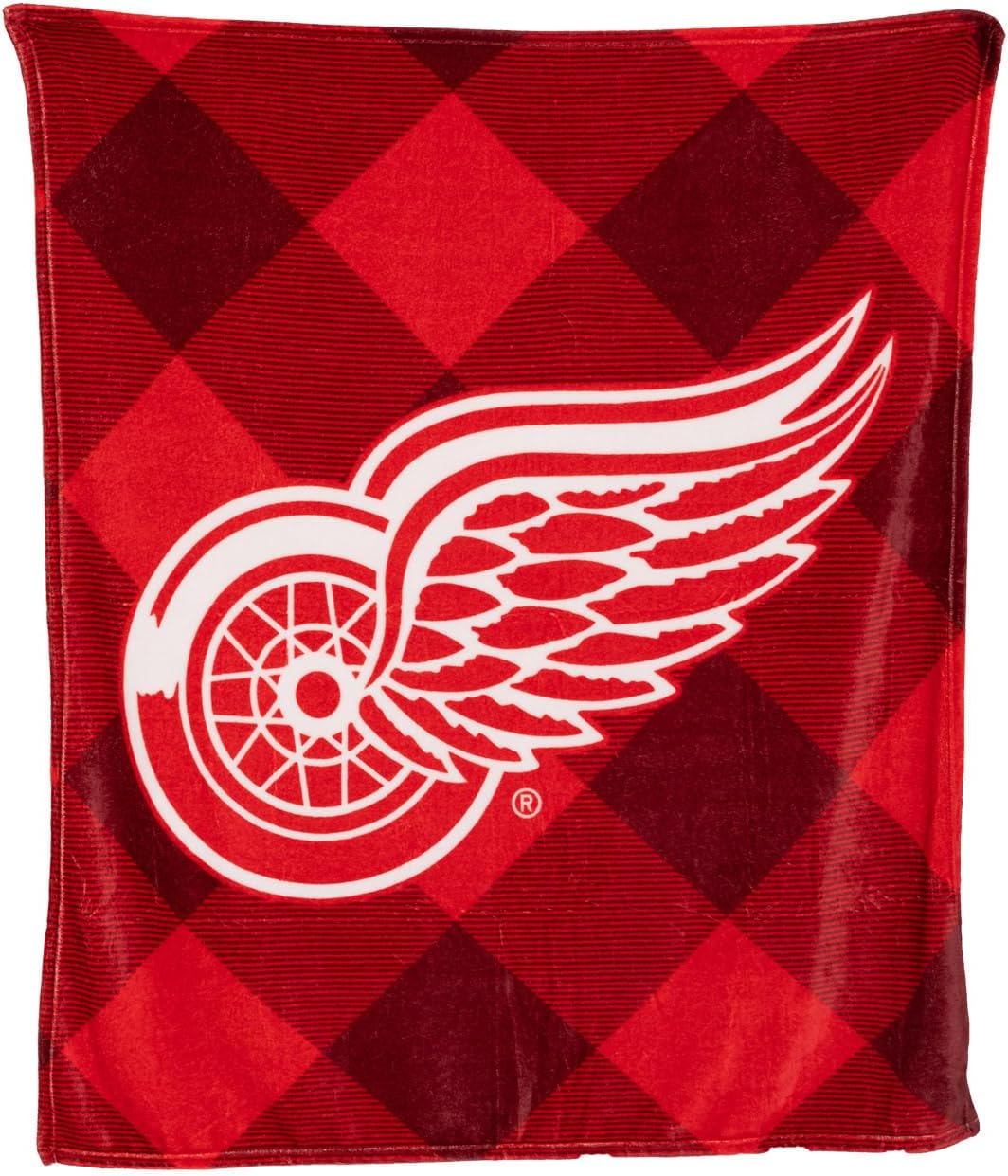 Calhoun NHL Surf & Skate Team Logo Plush Flannel Plaid Throw Blanket (50" by 60") (Boston Bruins)