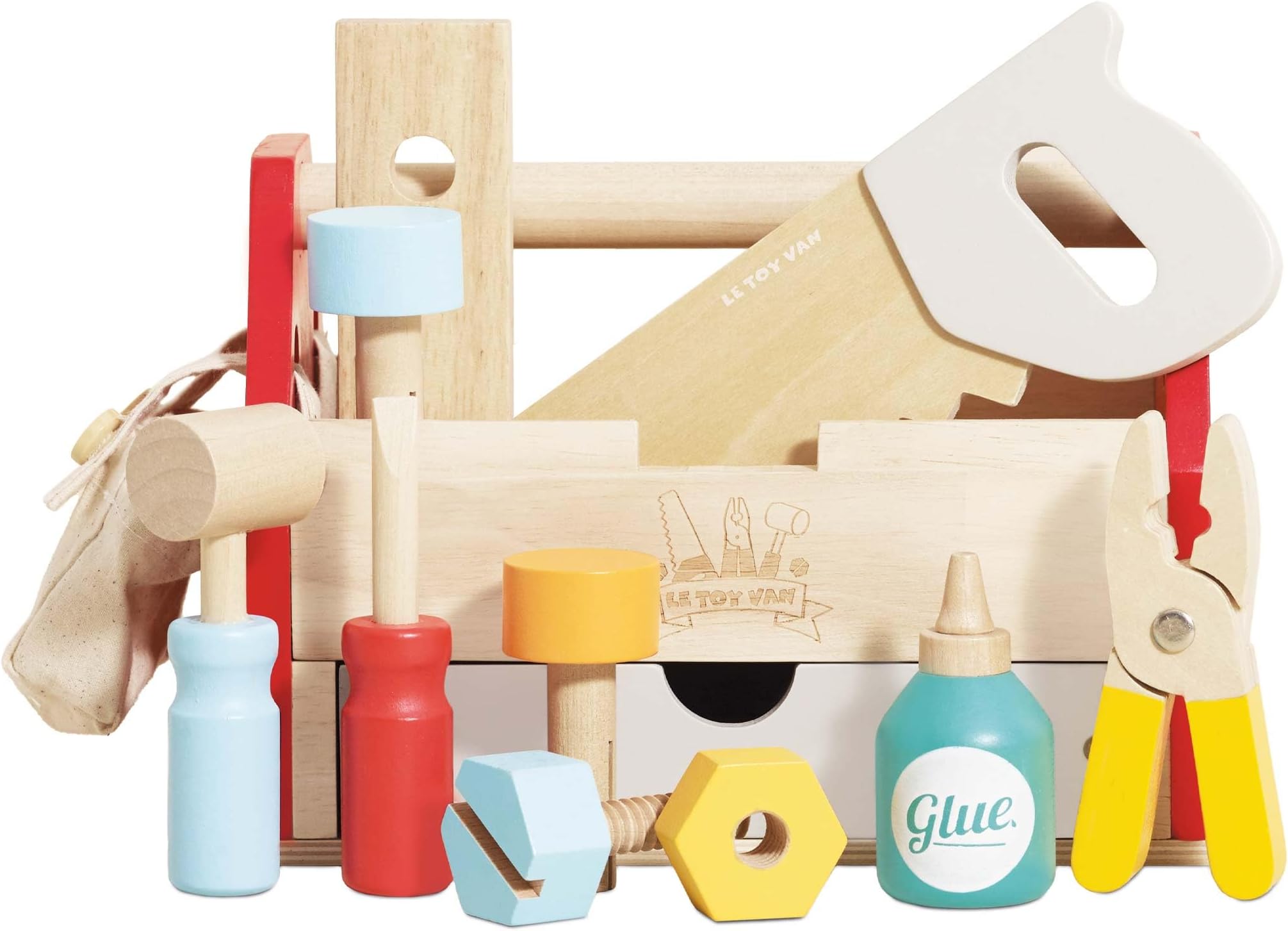 Le Toy Van - Cars & Construction Educational Wooden Tool Box Play Set for Rol...