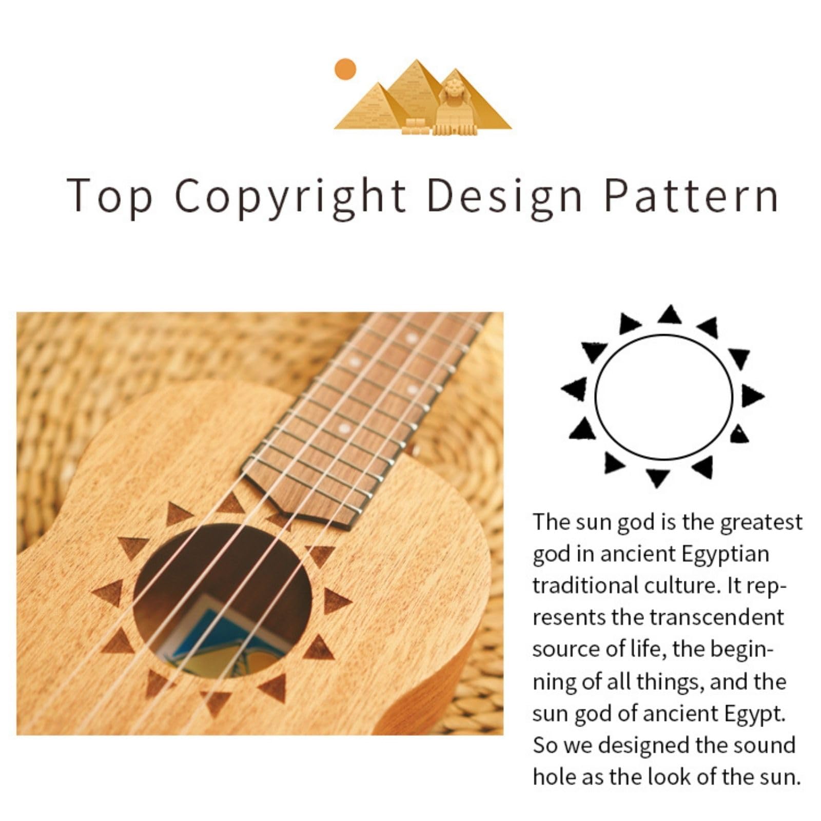 TODO Music Ukulele Die Nile Ukulele für Erwachsene & Anfänger Kit mit Carbon Saiten, Tasche, Gurt (Mahogany, Soprano)