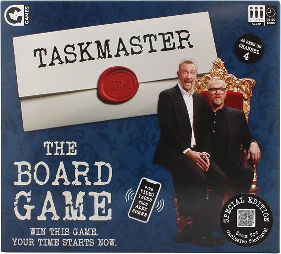 Ginger Fox Taskmaster Board Game | New Content 2026 | Special Edition | Official Family Party Game | Silly Tasks and Video Challenges | Judge and be Judged | Your Time Starts Now | For Ages 8+ Years