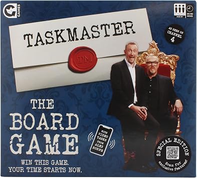 Ginger Fox Taskmaster Board Game | New Content 2026 | Special Edition | Official Family Party Game | Silly Tasks and Video Challenges | Judge and be Judged | Your Time Starts Now | For Ages 8+ Years