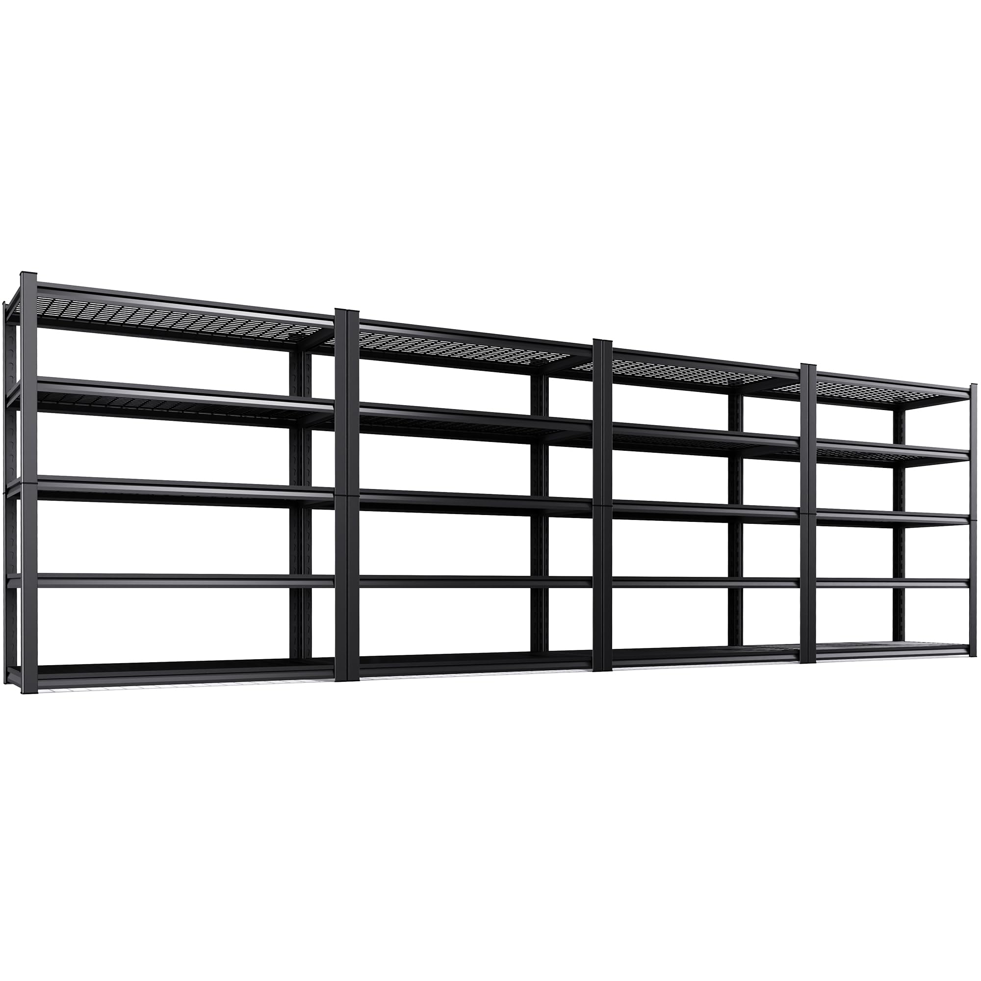 Set of 4 Garage Shelving-3000 lbs 5 Tier Storage Shelves,Adjustable Heavy Duty Metal Shelving Unit and Storage Large Wire Rack,Utility Steel Shelf for Warehouse Industrial Pantry Basement -78"x46"x20"