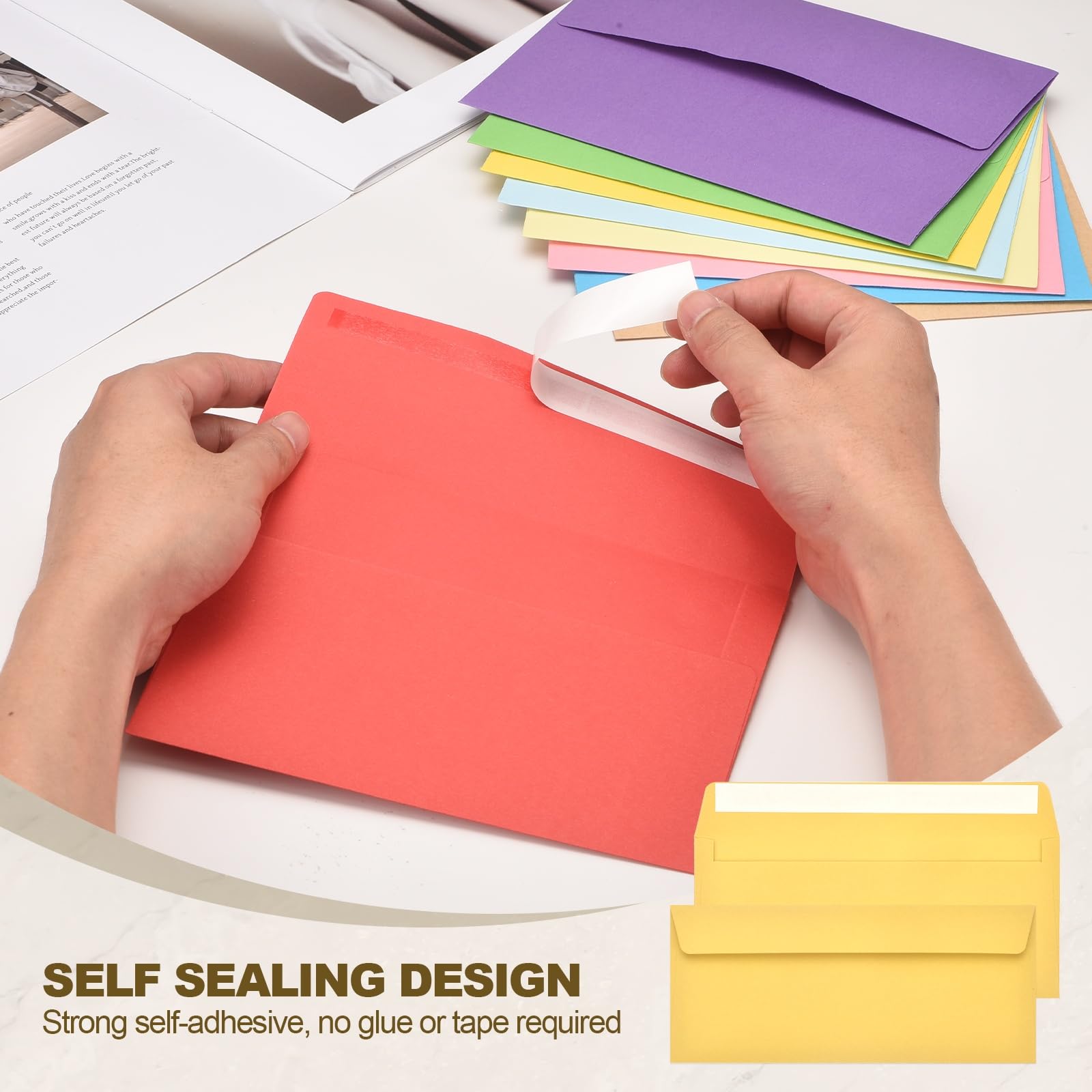 PATIKIL 60 Pack Lemon Yellow #10 Business Envelopes - Image 4