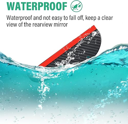 Miniatura 4 de Kewucn 2 cejas de espejo para la lluvia, protectores de lluvia impermeables para espejo lateral, protectores de fibra de carbono, accesorios