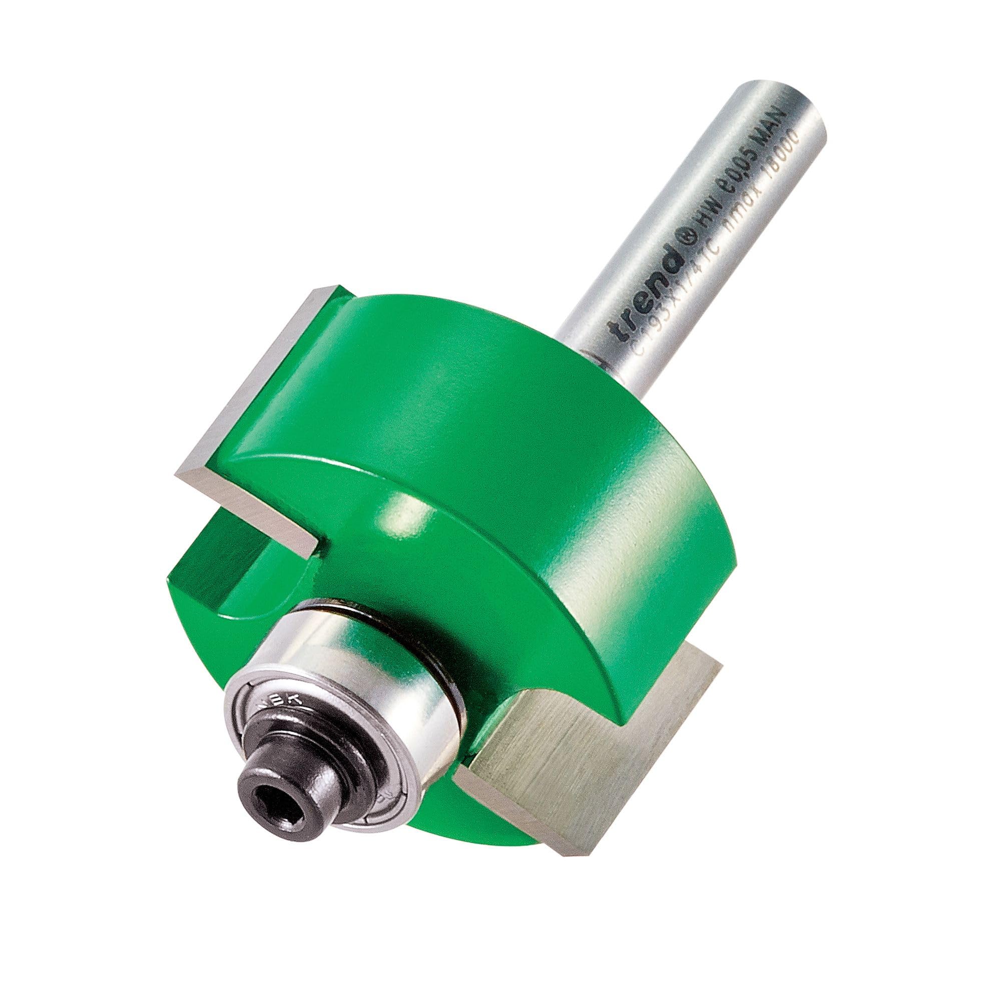Trend Craftpro Rebater Router Cutter, 1/4 Inch Shank, 15.9Mm Cut Length, 31.8Mm Cut Diameter, Includes Multiple Bearings, Tungsten Carbide Tipped, C193x1/4Tc
