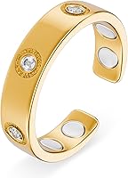 Vista 12 de MagnetRX® Anillos magnéticos para mujer – Elegante anillo de cristal – Anillos magnéticos para mujer (plateado Tamaño: 10)
