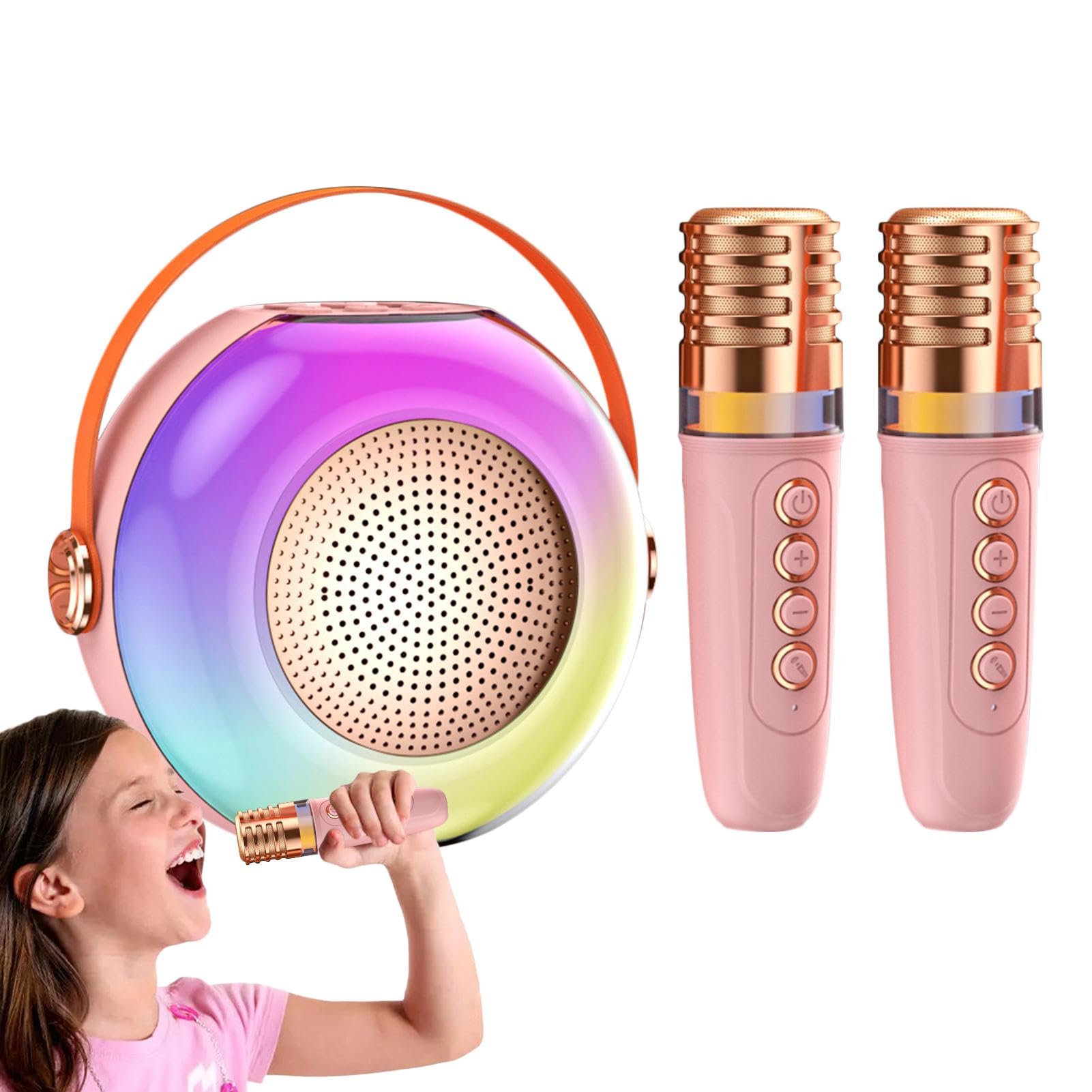 Macchina Karaoke Altoparlante Portatile Con 2 Microfoni | Audio Con Per Bambini Feste Compleanni Riunioni Familiari Vacanze Weekend e Celebrazioni