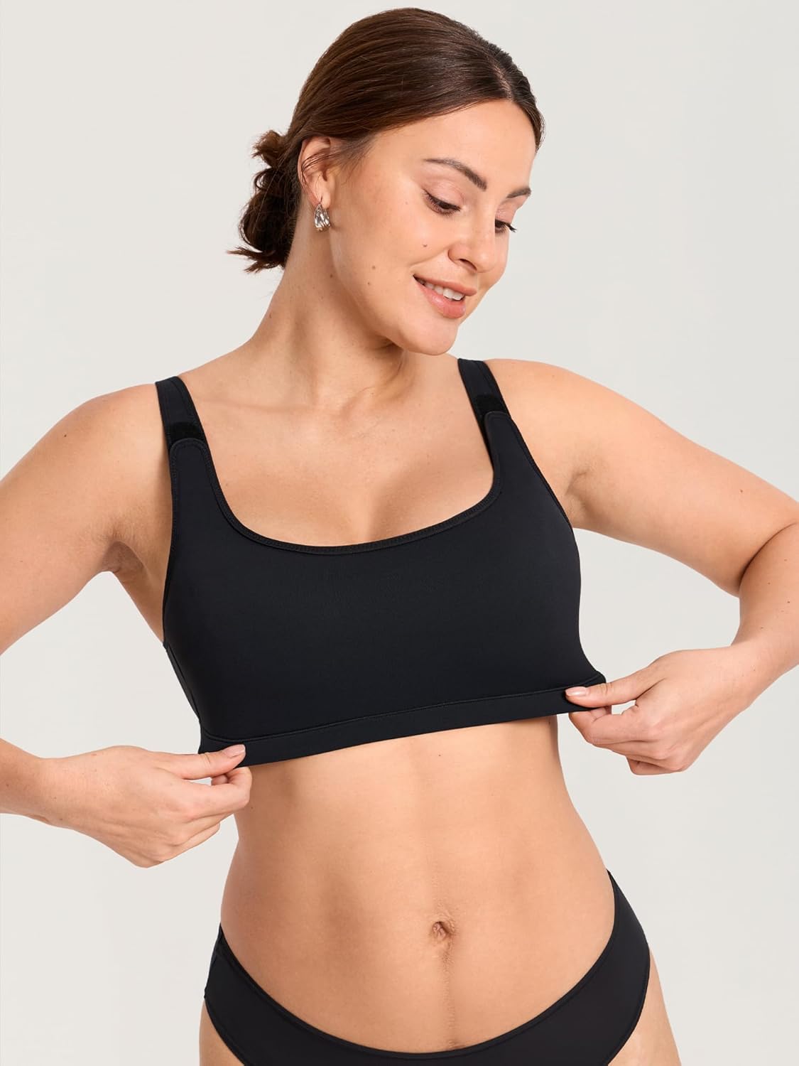 MOMANDA Hands Free Pumping Bra for Breastfeeding Wireless Sports Pumping and Nursing Bra in One with Wide Velcro Straps - Image 4