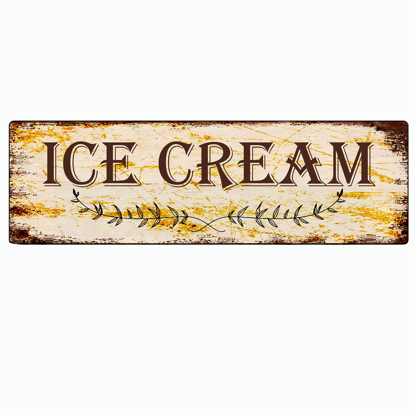 Ice Cream Retro Tin Signs Aluminum Metal Sign for Kitchen Home Garden Wall Bar Cafe Decor 4x16 Inch