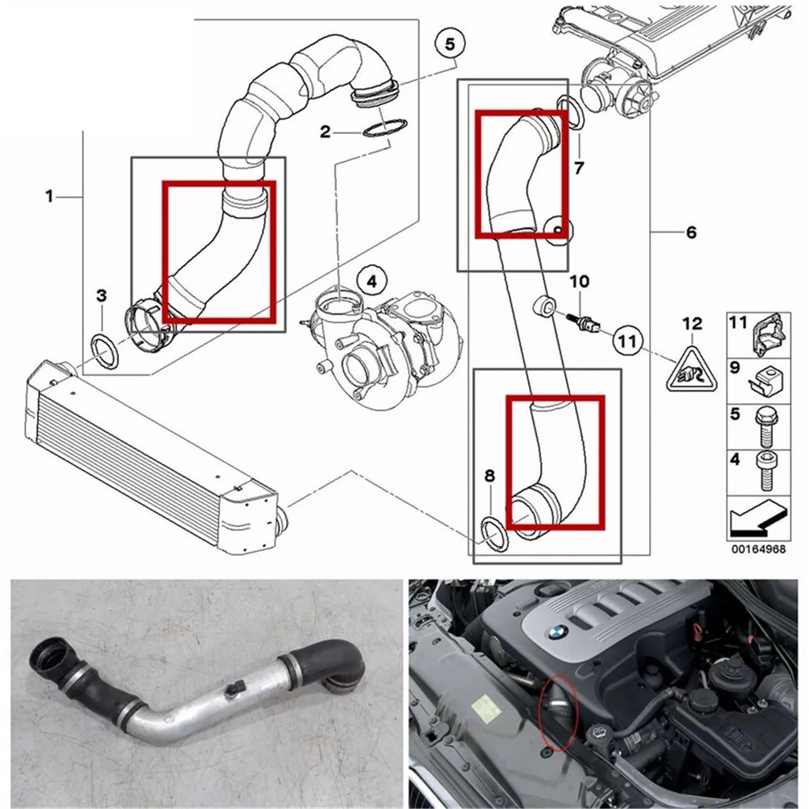 Pasuje do Bmw E60/E61 Seria 5 Zestawy silikonowych przewodów(Gray)