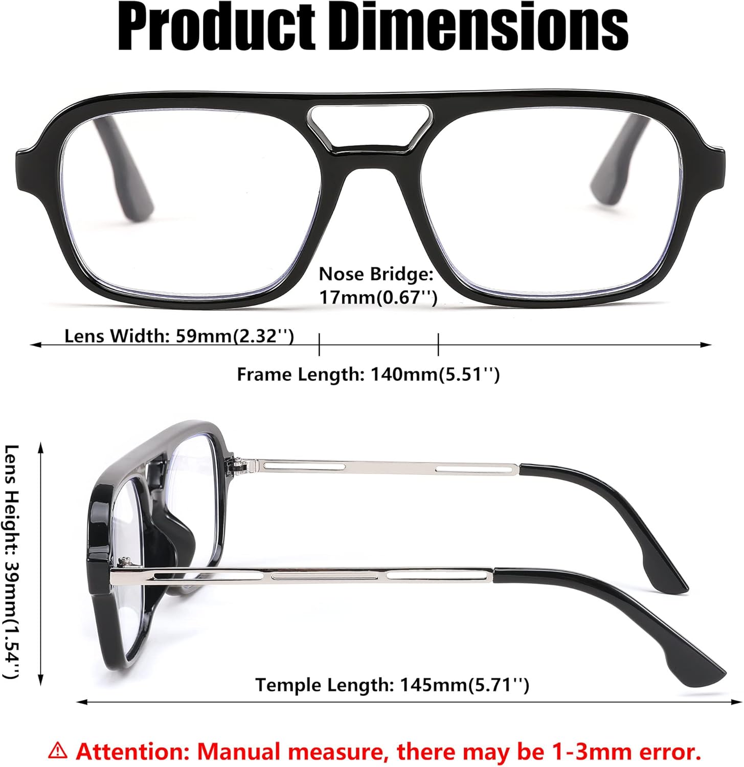 FEISEDY Retro Square Blue Light Blocking Reading Glasses for Women Men 70s Flat Aviator Glasses Anti-Fatigue Reader B2993 - Image 7