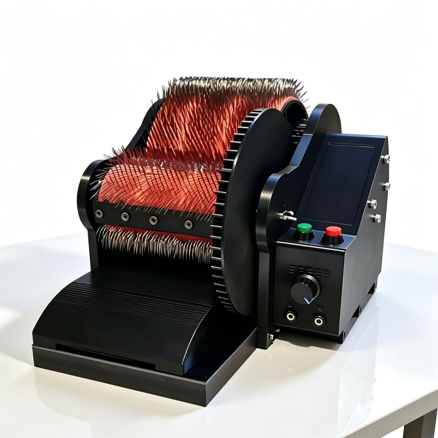 DowPie Wool Drum Carder Fiber,Carding Equipment, Forward Reverse Dual Rotation Anti-jam Design 50W Power Stepless Speed Adjustment Ensure Smooth And Unobstructed Fiber Combing Process