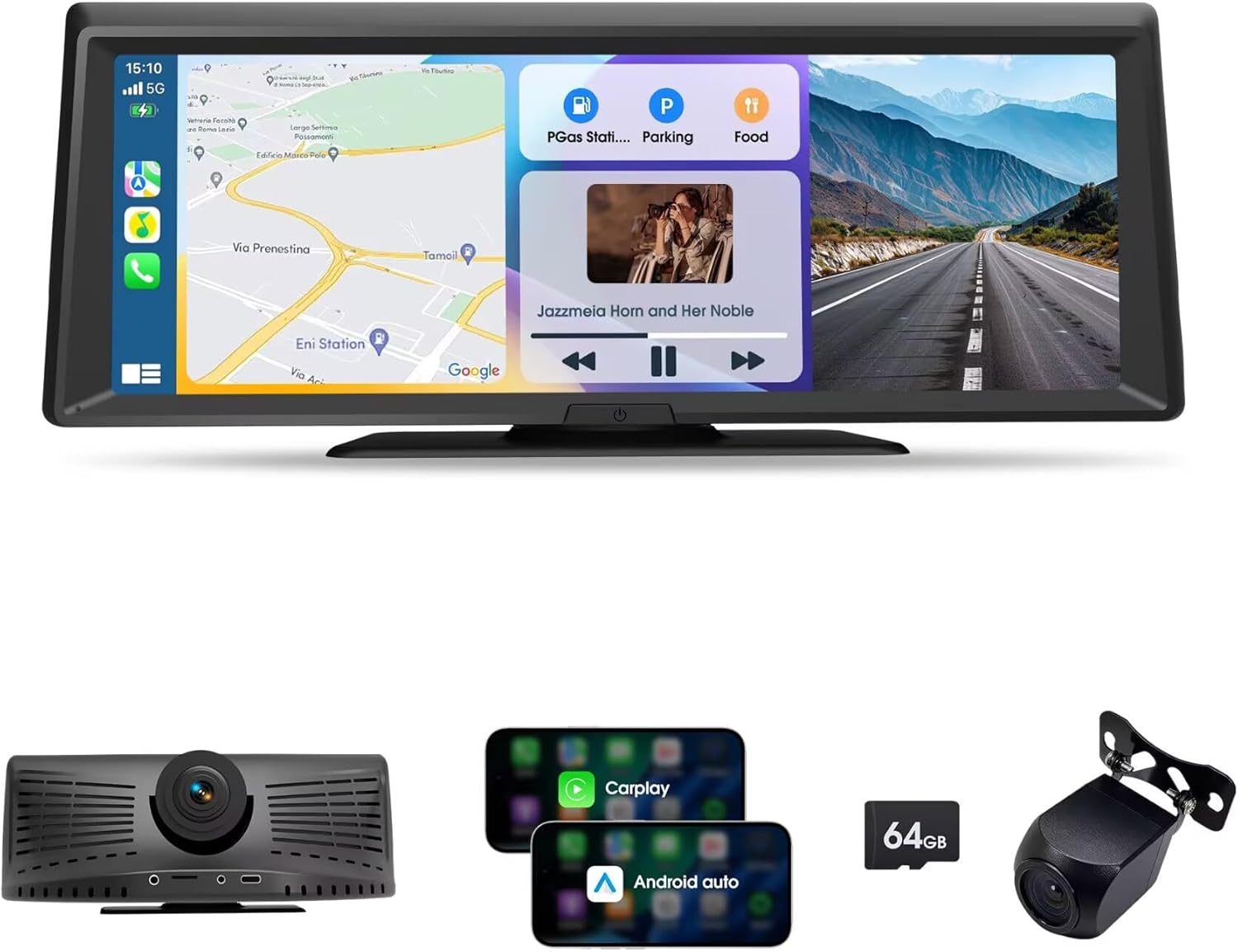 Wireless Portable CarPlay Screen 8.1" Portable Touchscreen Car Stereo