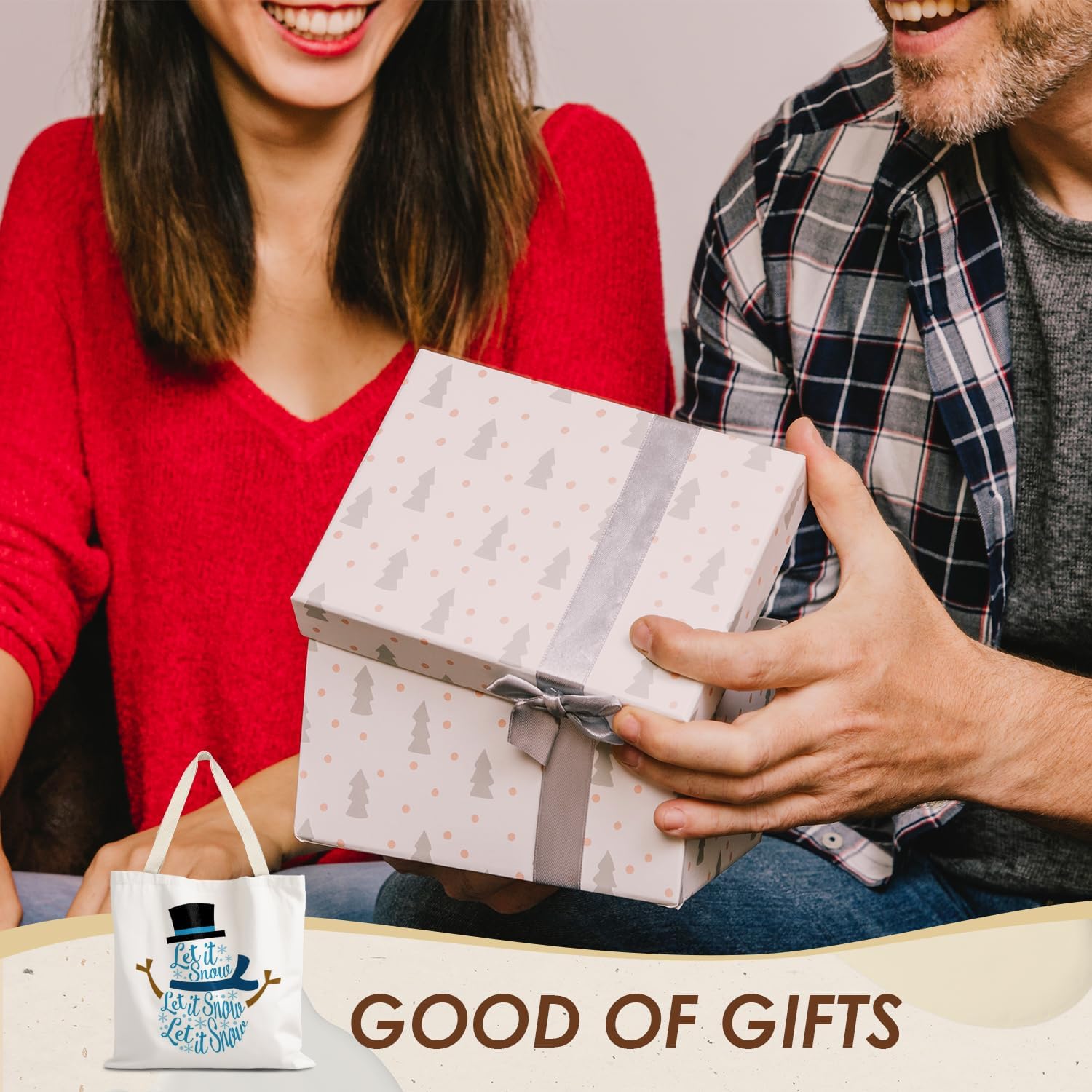 Santa Claus dogs cats cows Christmas Tote Bags for Woman,Reusable Grocery Bags Shopping Bags - Image 3