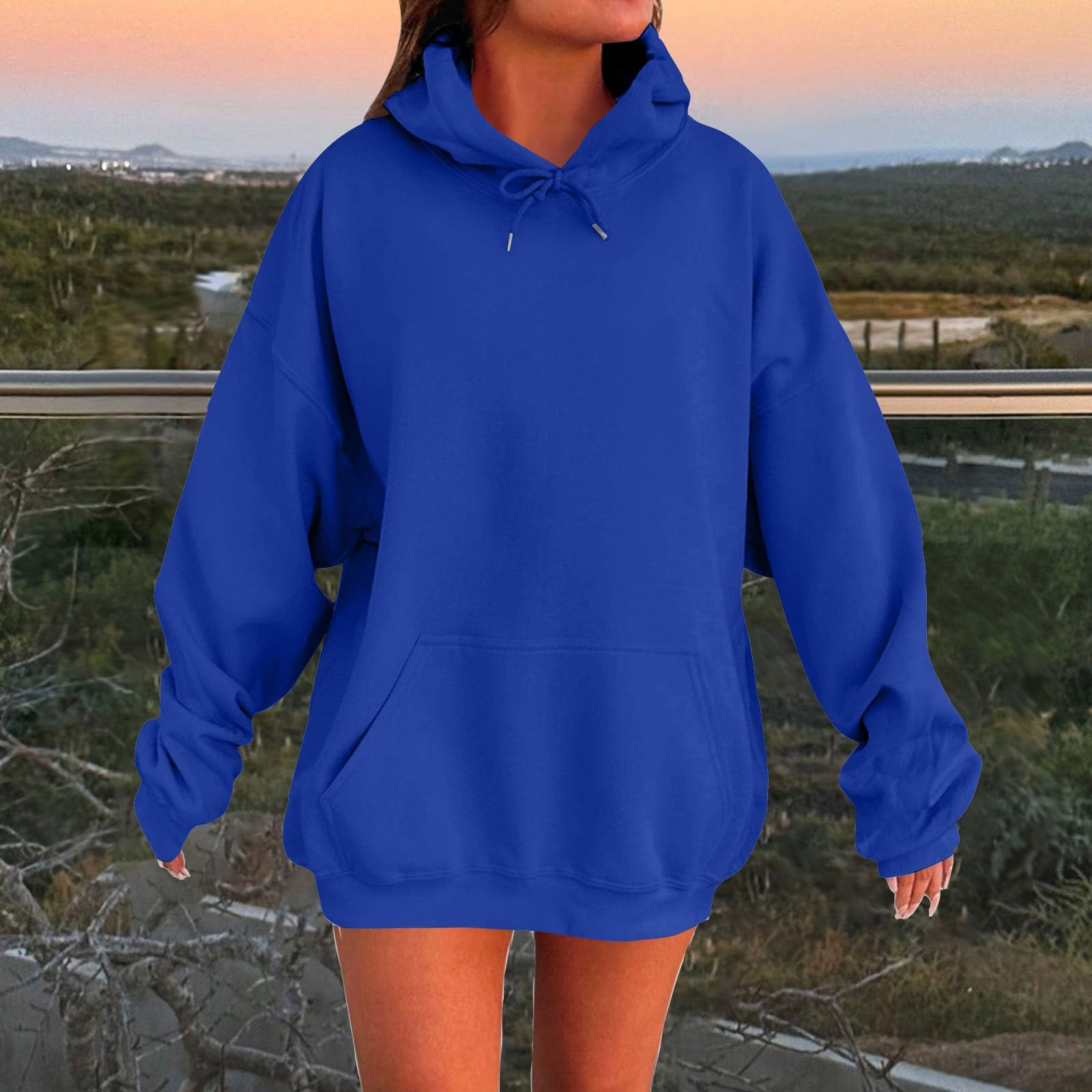 Felpe Con Cappuccio Oversize Da Donna Felpa Con Tasca Pullover Moda Abiti | Vestiti Donna Maglioni Morbido E Comoda Sweatshirt Tinta Unita Tops Cappuccio Con Coulisse Maglione Autunno E Inverno