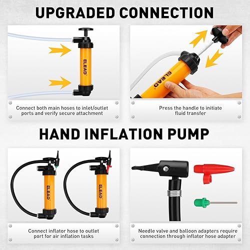 Miniatura 5 de Bomba de sifón de gas para gasolina, bomba de transferencia de líquido multiuso, bombas de sifón de líquido de aceite, herramienta de sifón de