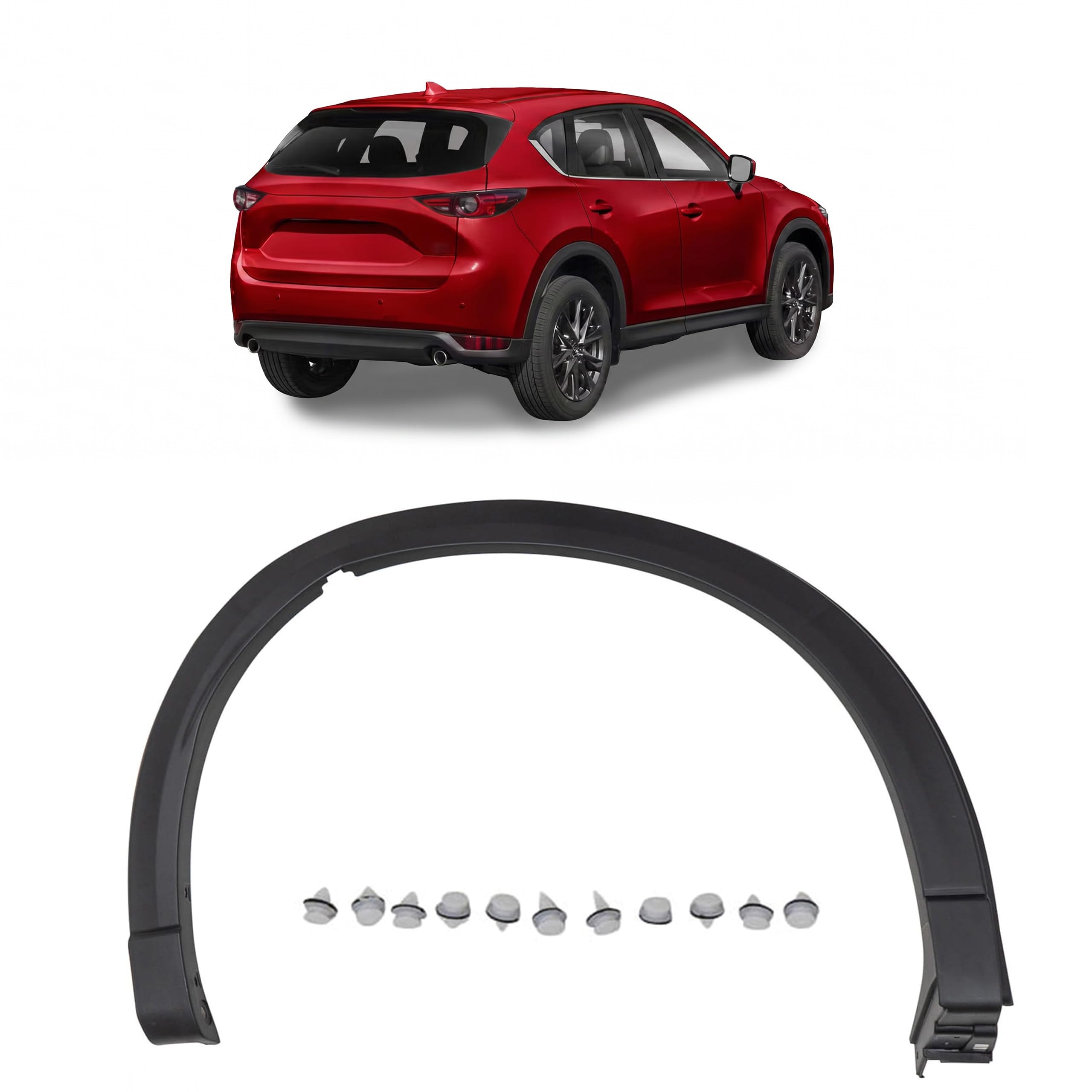 Kotflügelverbreiterung Radlaufleiste Rechts OEM KB7W51W50F, passend für Mazda CX-5 II KF 2017-2025, hinten, ABS-Kunststoff