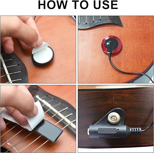 Miniatura 3 de SAPHUE 2 unids micrófono de contacto Piezo Pickup para guitarra, mandolina, ukelele, violín, banjo