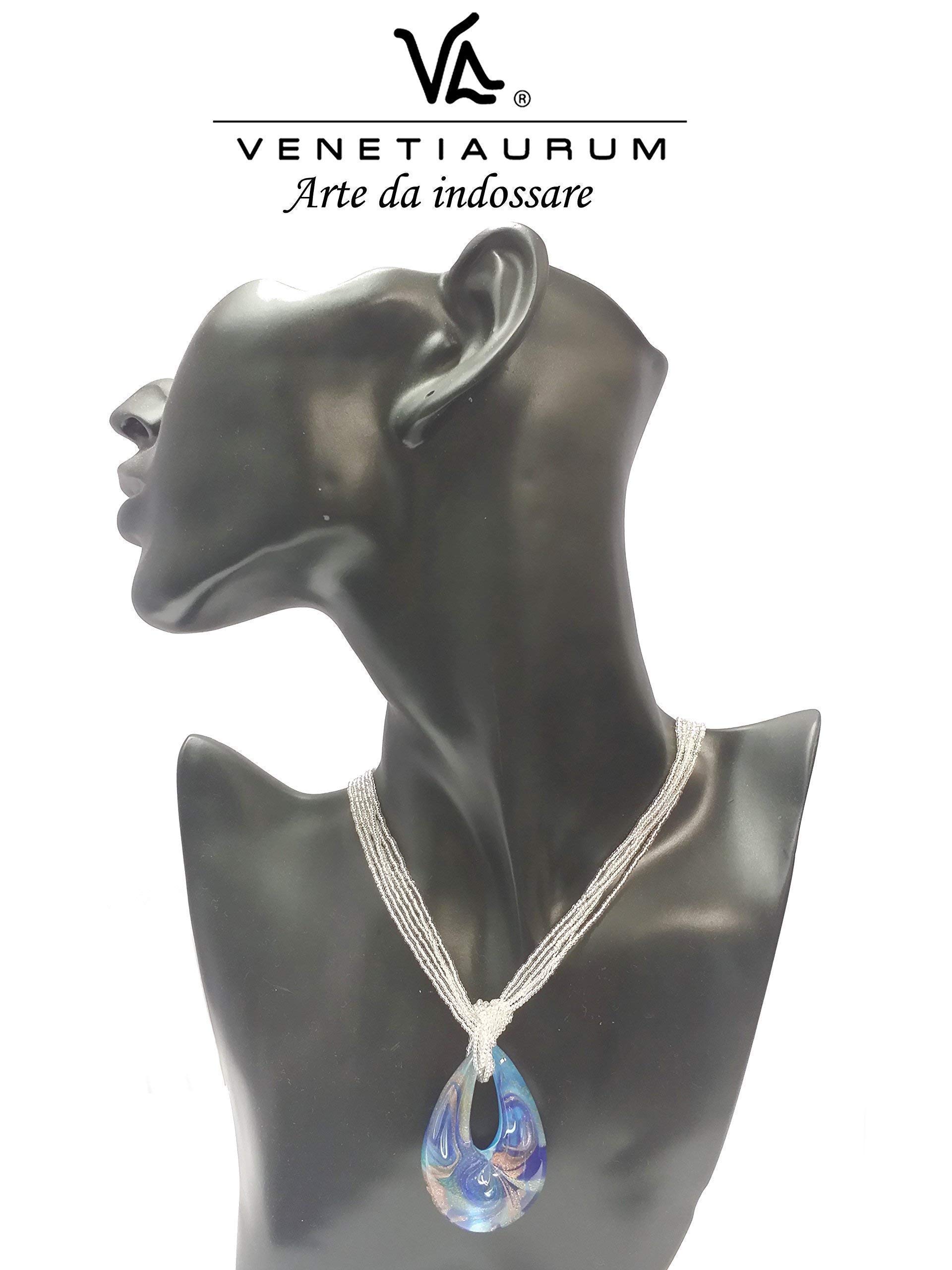 Venetiaurum - Damen-Halskette aus Muranoglas und 925 Silber - Schmuck “Made in Italy” zertifiziert