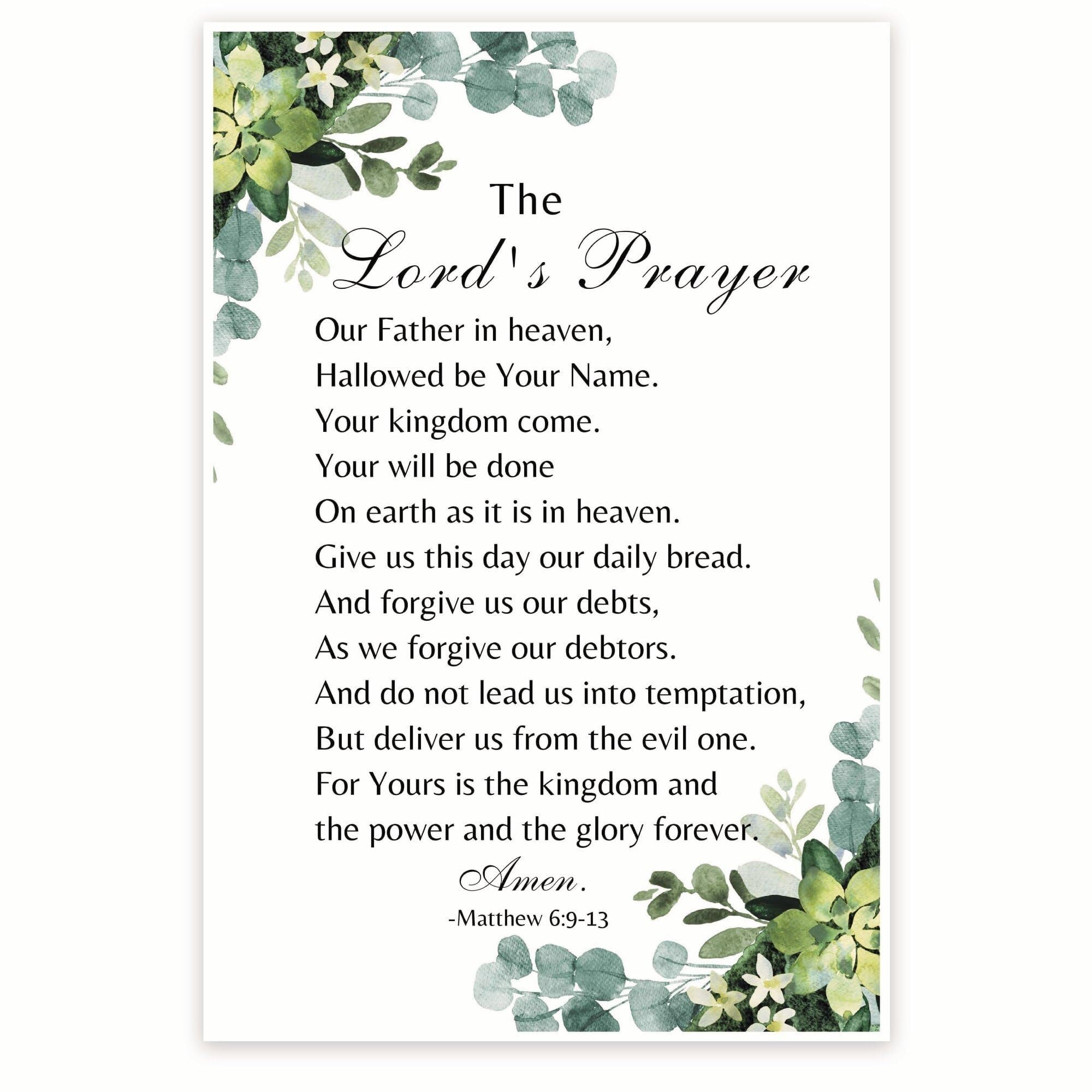 RNUMLIGH Religious Scripture Poster Lords Prayer Matthew Bible Verse Our Father Wall-Art Christian Prayer Home Decor