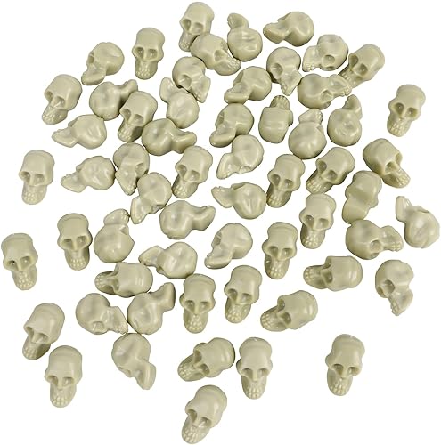 CCINEE 100 piezas de mini cabezas de calavera de Halloween, figuras en miniatura, cabezas de calaveras, ornamets, decoraciones de Halloween de