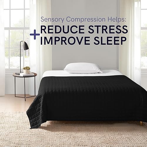 Vista 366 de YnM - Manta con peso para adultos, algodón pesado, perlas de vidrio refrescantes para usar todo el año, ideal para una persona de 240 libras