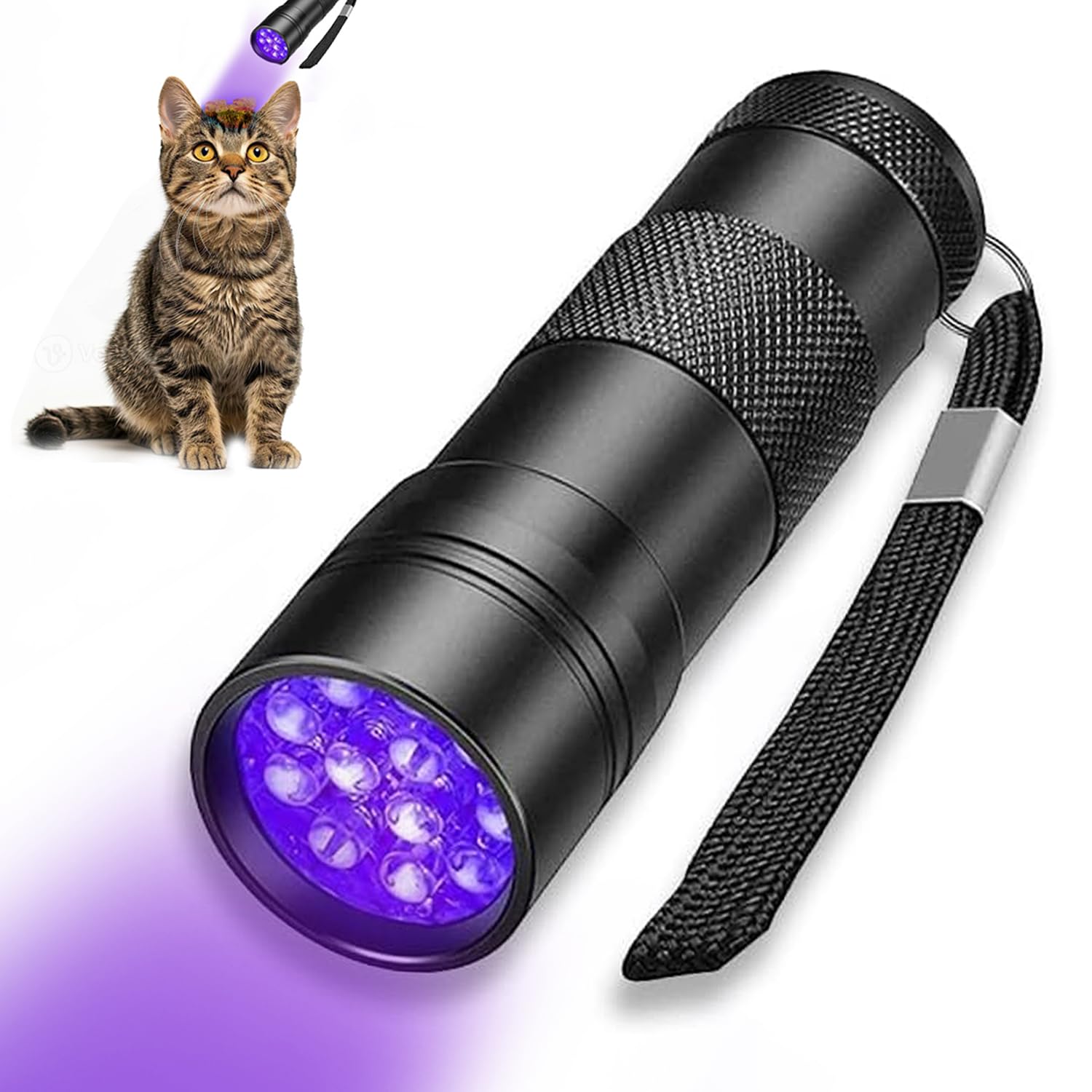 UV Flashlight Black Light, 21 LED 395nm Ultraviolet Blacklight For Dog Urine,Pet Stains And Bed Bug, Portable Ultraviolet Light Detector, Mini Blacklight Pet Urine Detector (Small)
